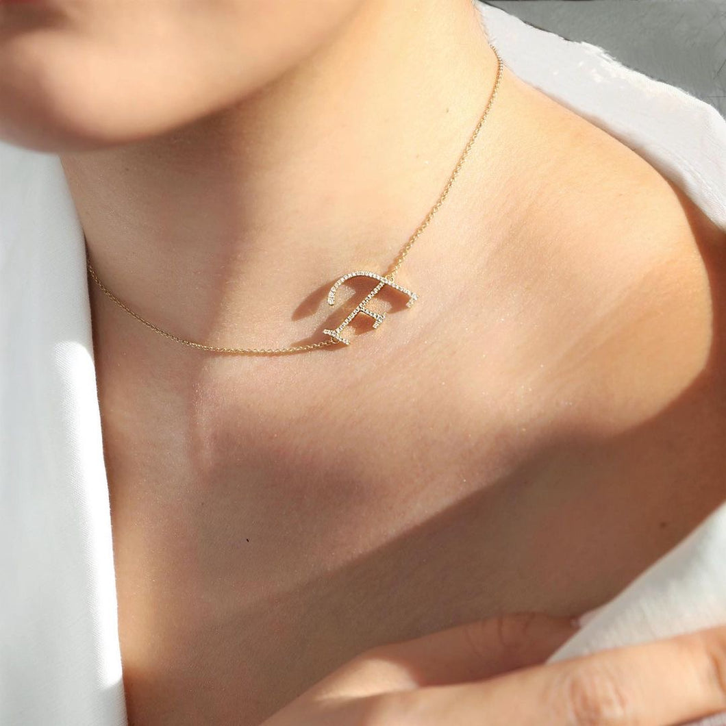 Side Initial Necklace