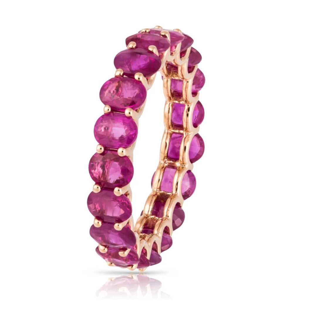 Oval Gemstone Eternity Ring