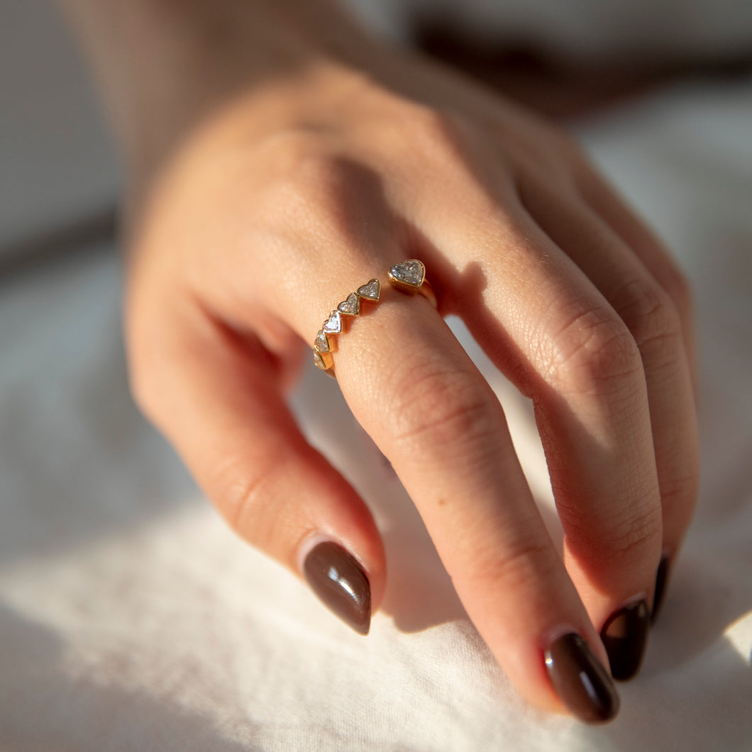 Floating Bezel Heart Diamond Ring